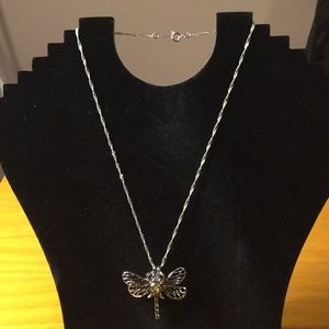 Dragonfly Cage Necklace W/Pearl (Brand New)
